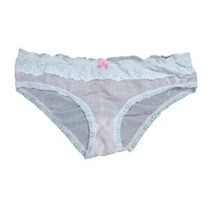 Little for Big Semi Sheer Heart Pantie Eyelet Lace Playful Womens 4XL Cutie